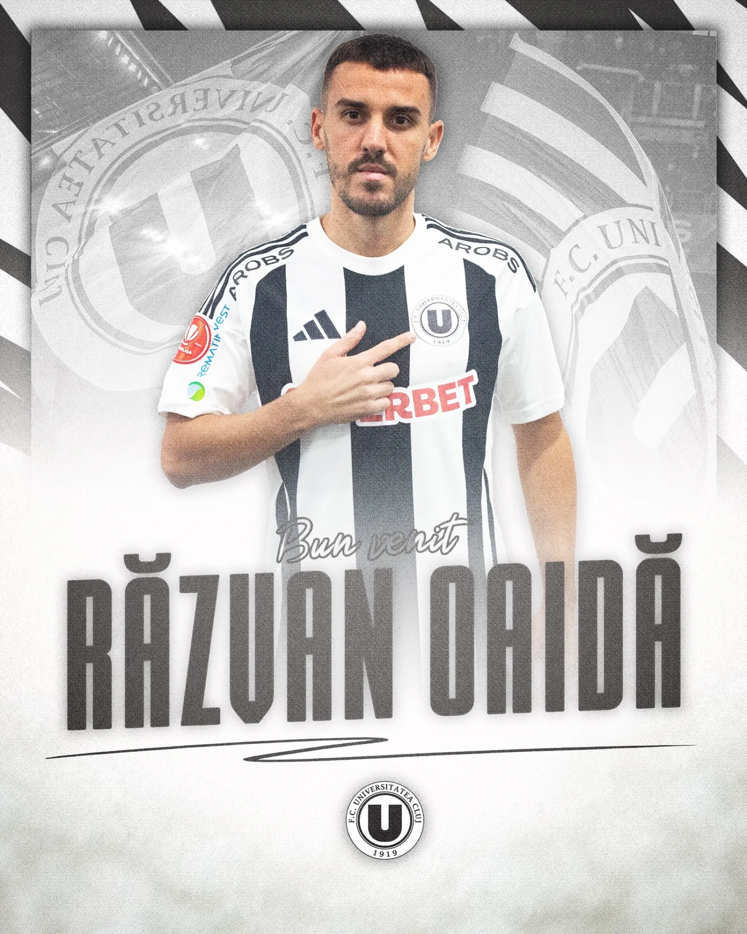 Răzvan Oaidă prezentat la U Cluj
