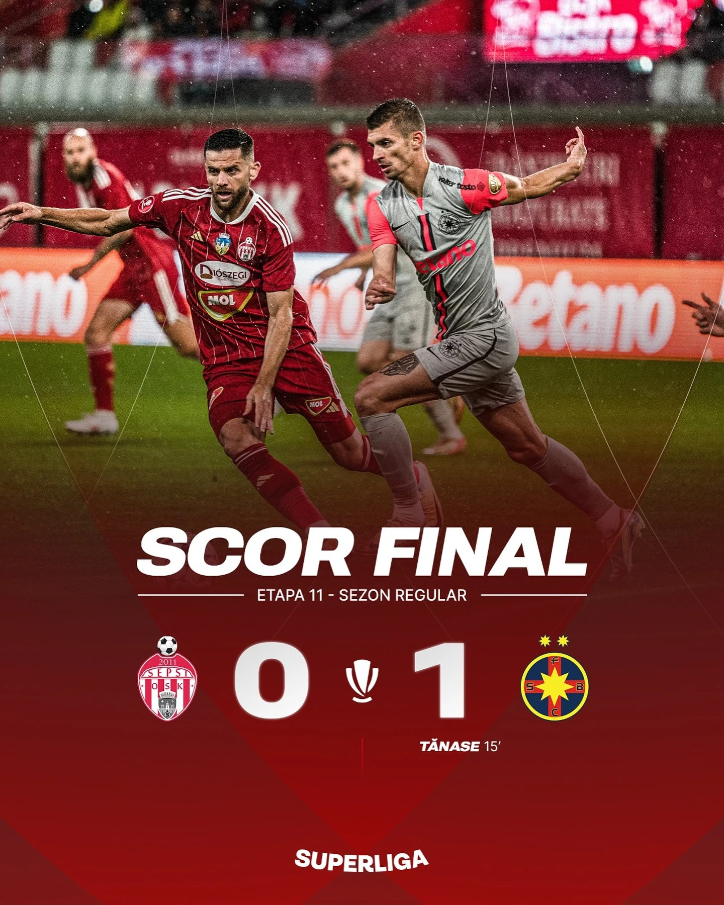 Sepsi - FCSb 0-1 etapa 11 Superliga