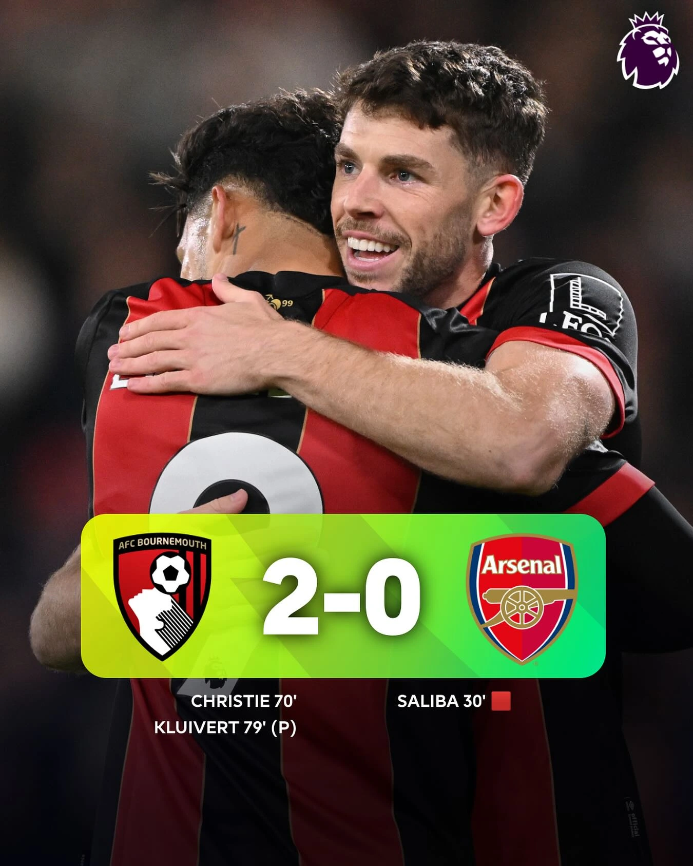 Bournemouth - Arsenal 0-2 etapa 8 Premier League