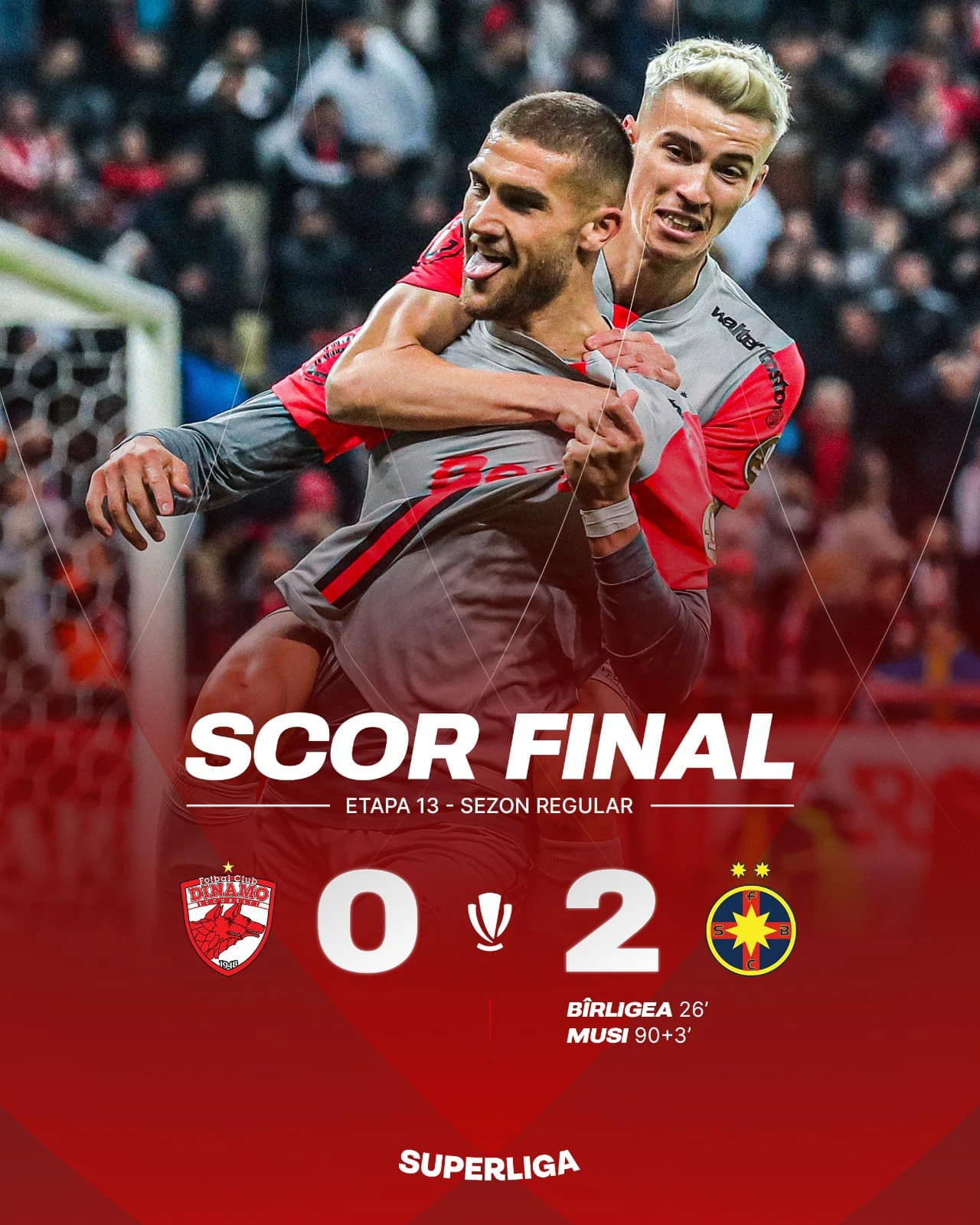 Dinamo - FCSB 0-2 etapa 13 Superliga