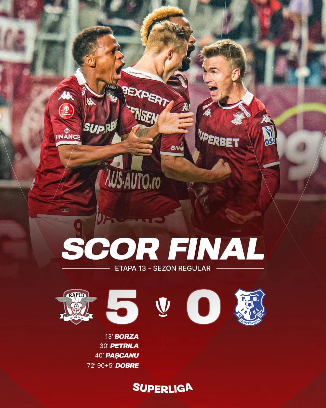 Rapid - Farul 5-0 etapa 13 Superliga