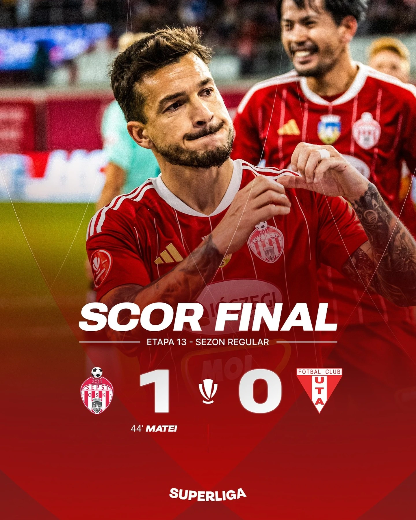 Sepsi - UTA Arad 1-0 etapa 13 Superliga