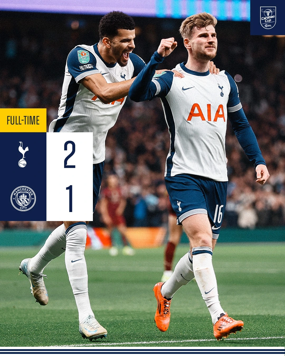 Tottenham - Manchester City 2-1 optimi Cupa Ligii Angliei