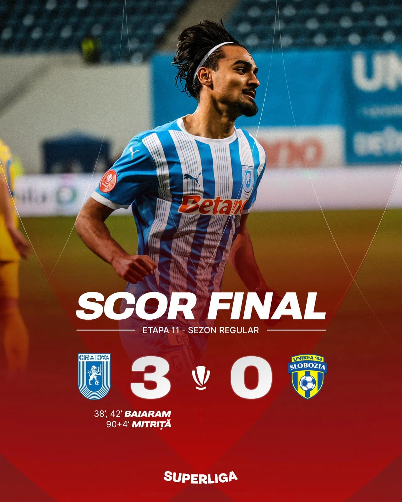 Universitatea Craiova - Unirea Slobozia 3-0 etapa 11 Superliga