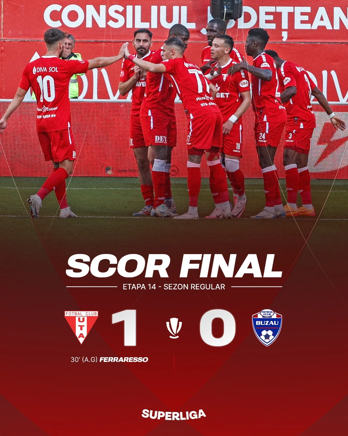 UTA Arad - Gloria Buzău 1-0 etapa 14 Superliga