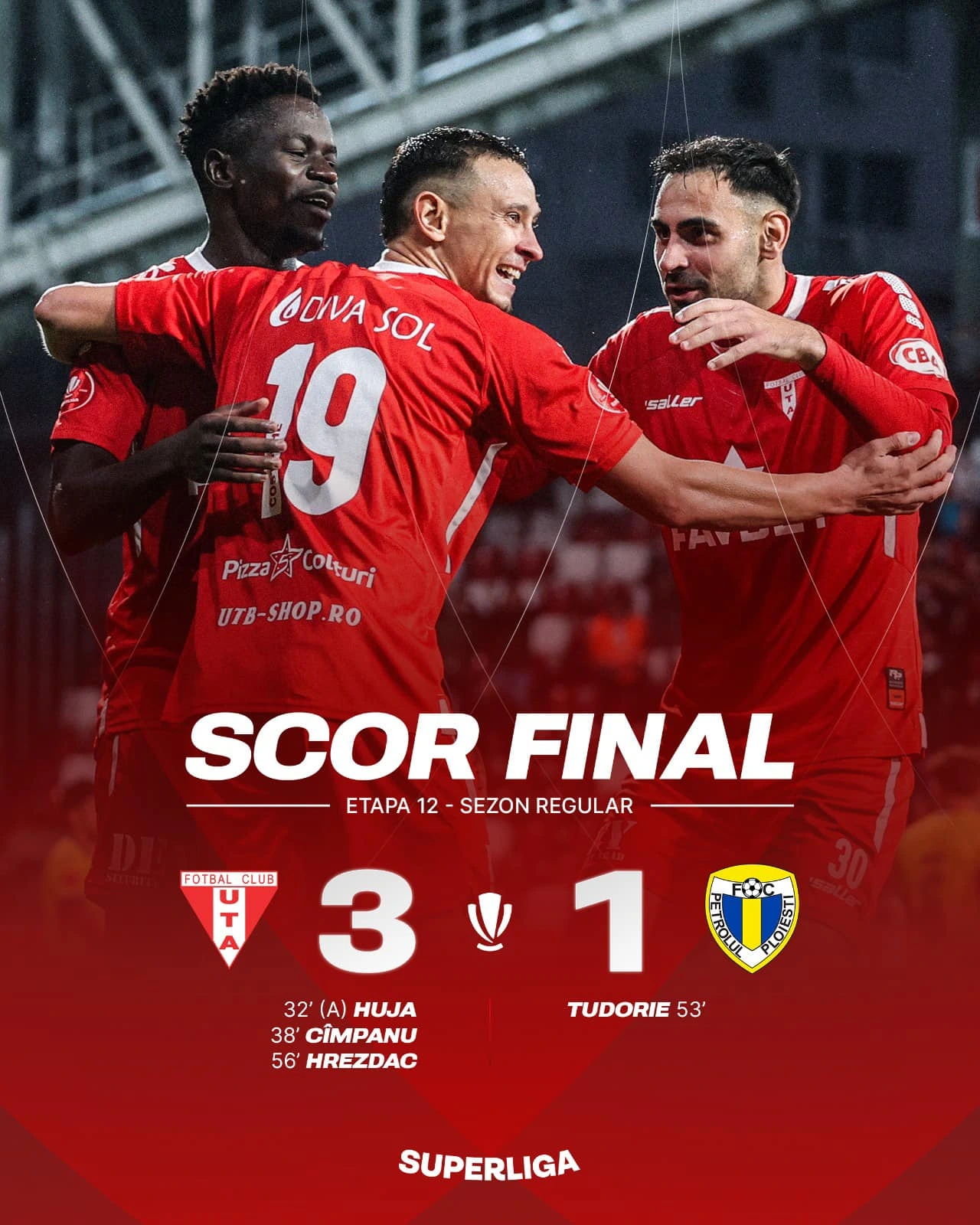 UTA Arad - Petrolul Ploiesti 3-1 etapa 12 Superliga