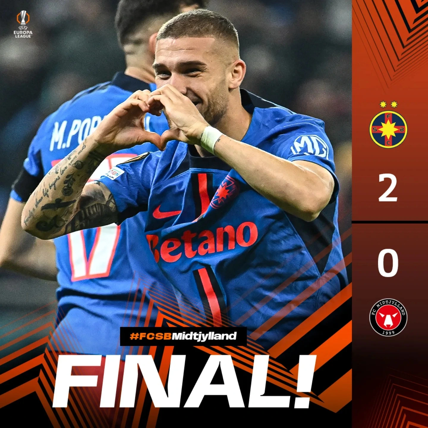 FCSB - Midtjylland 2-0 etapa 4 Europa League