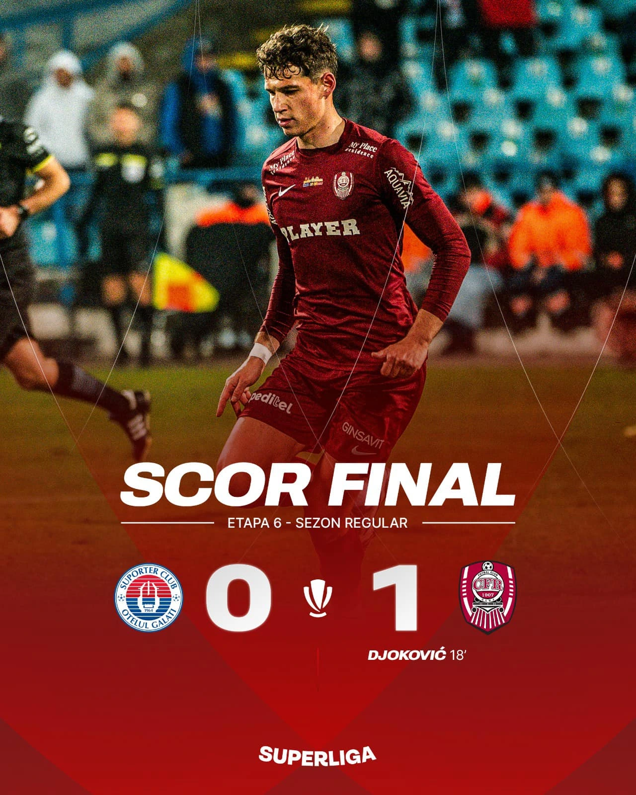 Oțelul Galați - CFR Cluj 0-1 restanta etapa 6 Liga 1