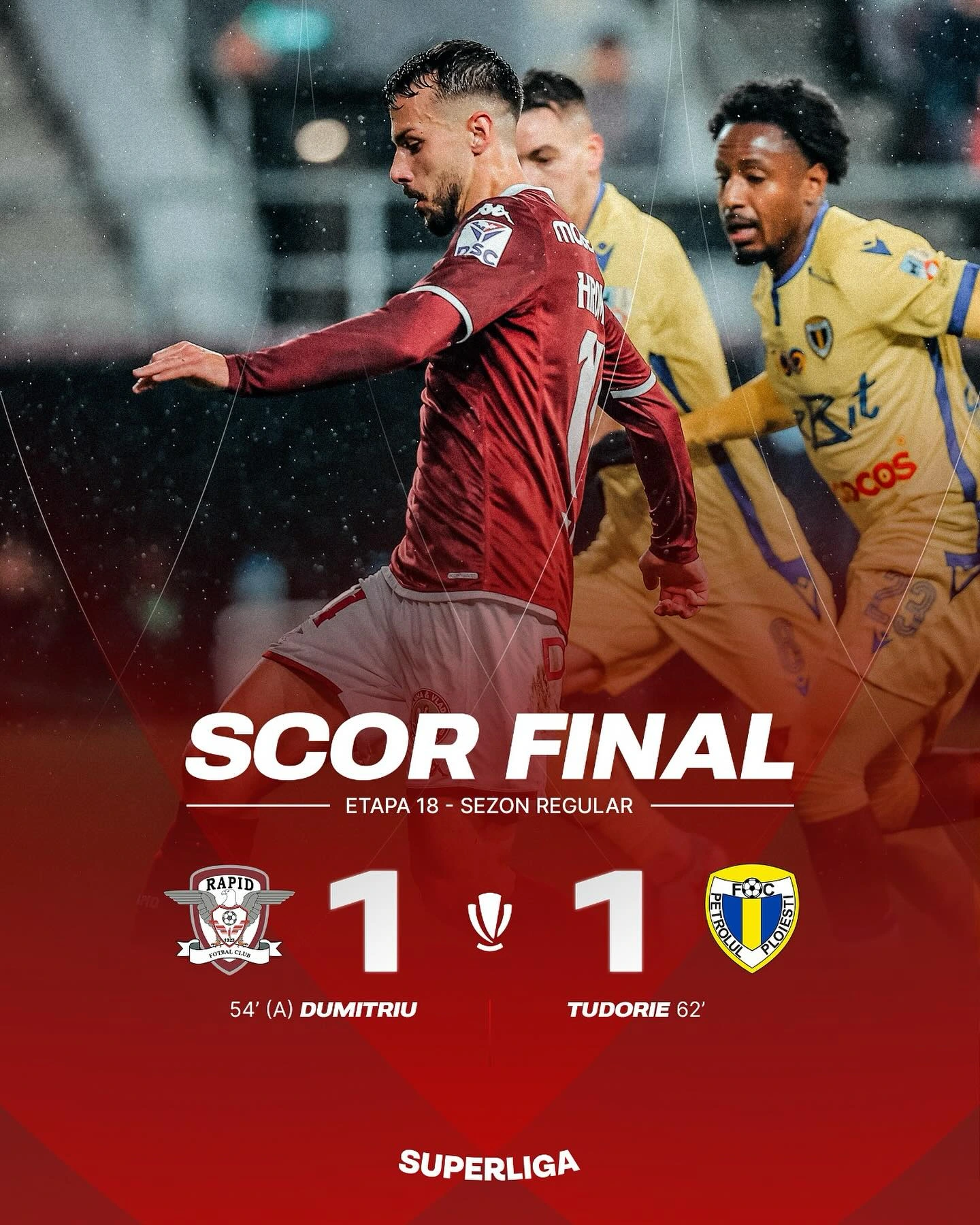 Rapid - Petrolul 1-1 etapa 18 Superliga