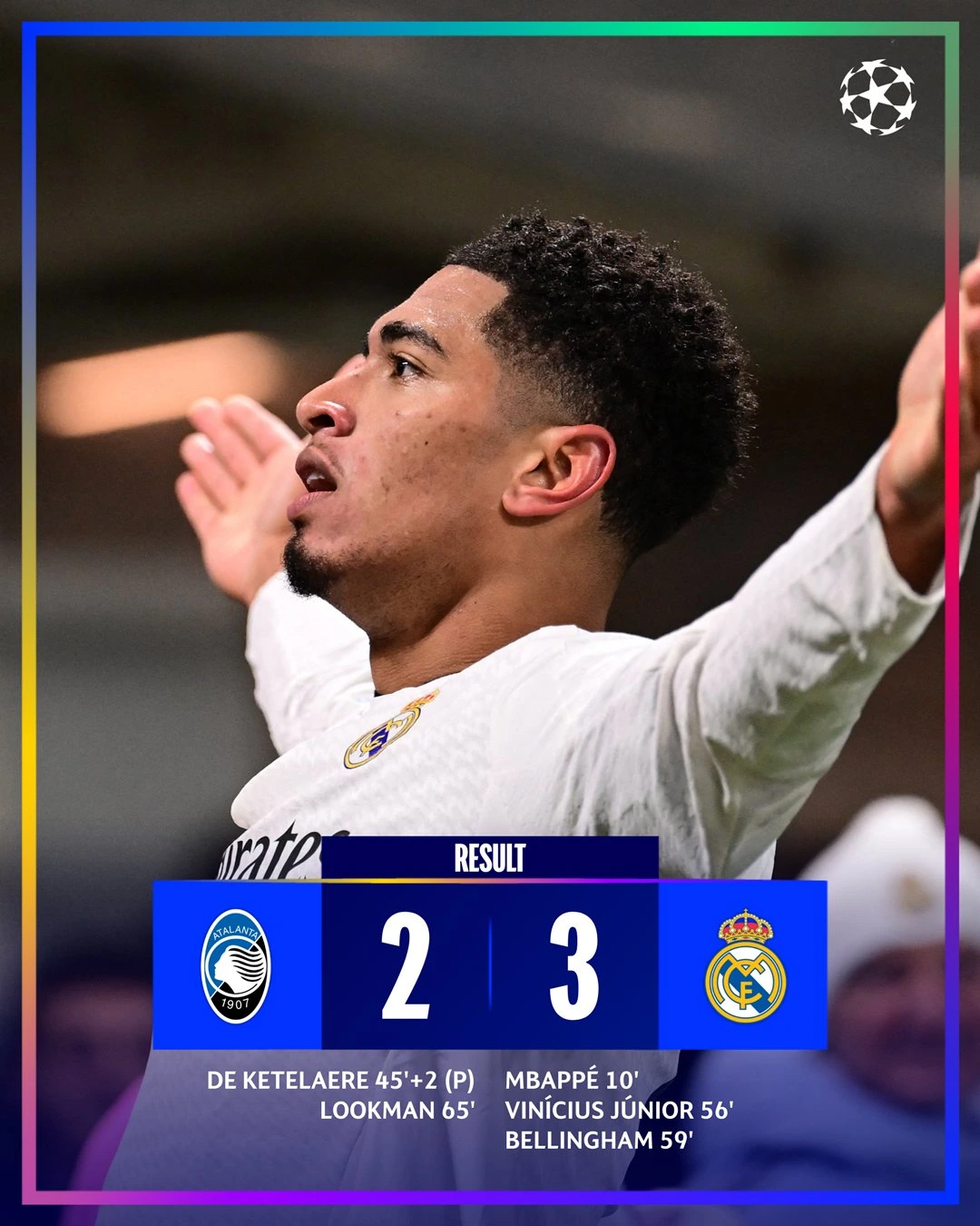 Atalanta - Real Madrid 2-3 etapa 6 UEFA Champions League