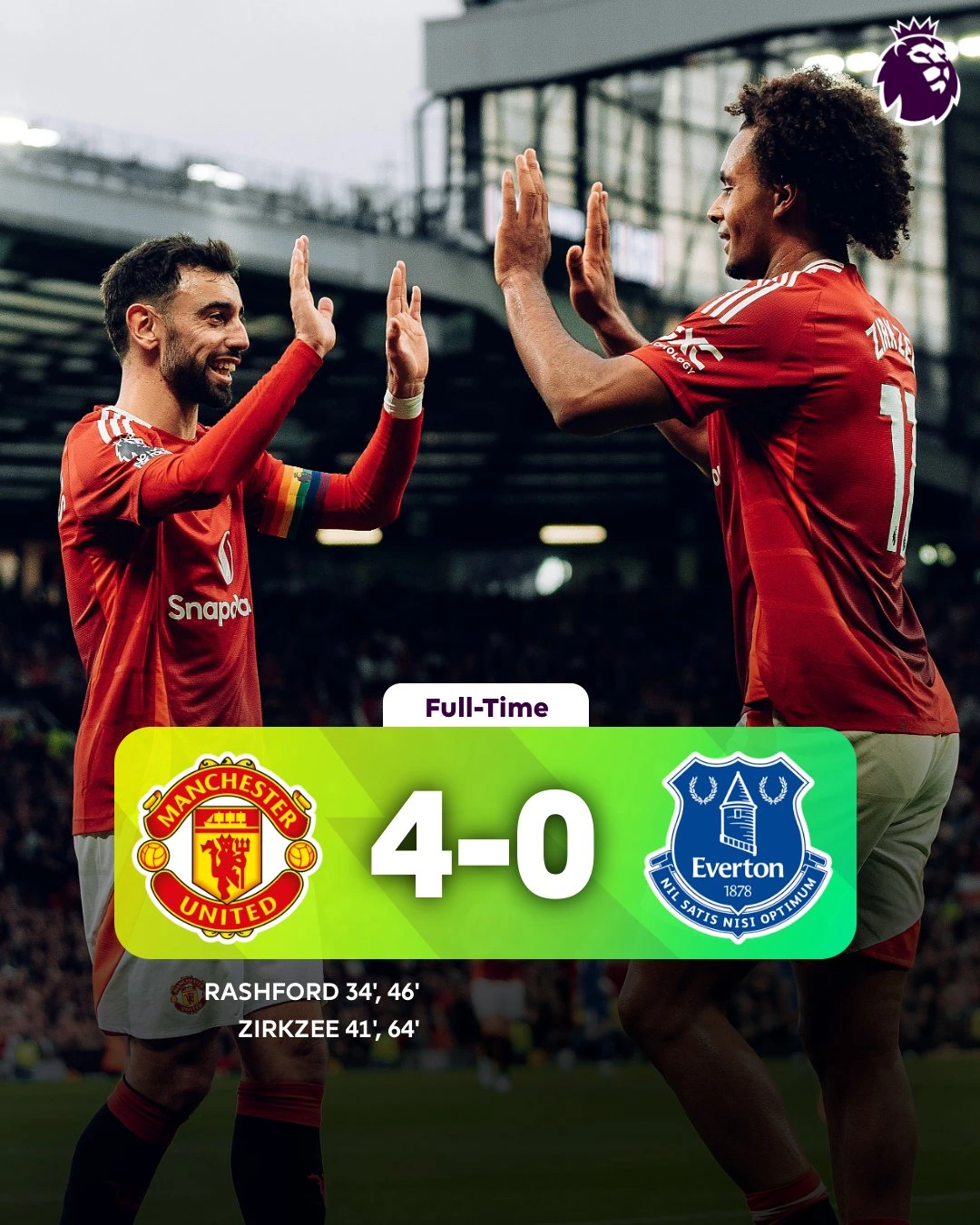 Manchester United - Everton 4-0 etapa 13 Premier League