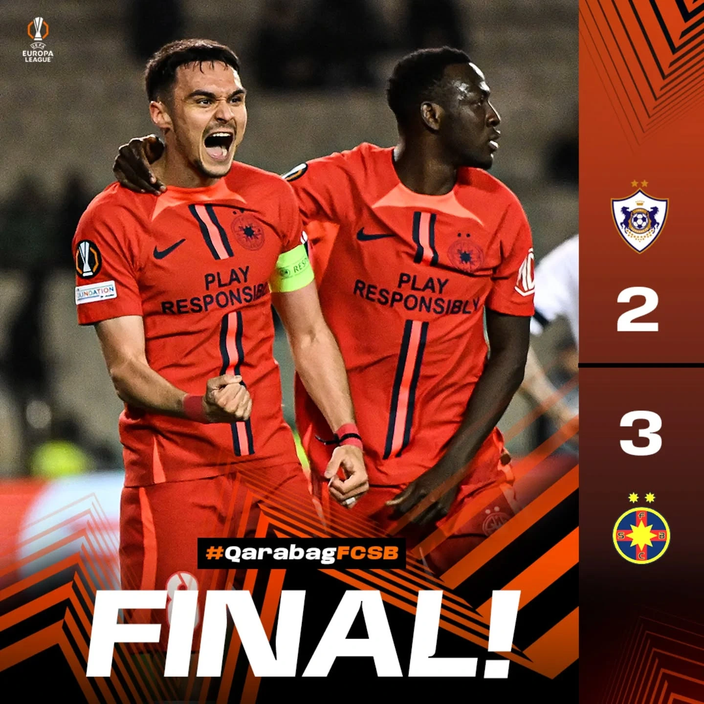 Qarabag - FCSB 2-3 Europa League