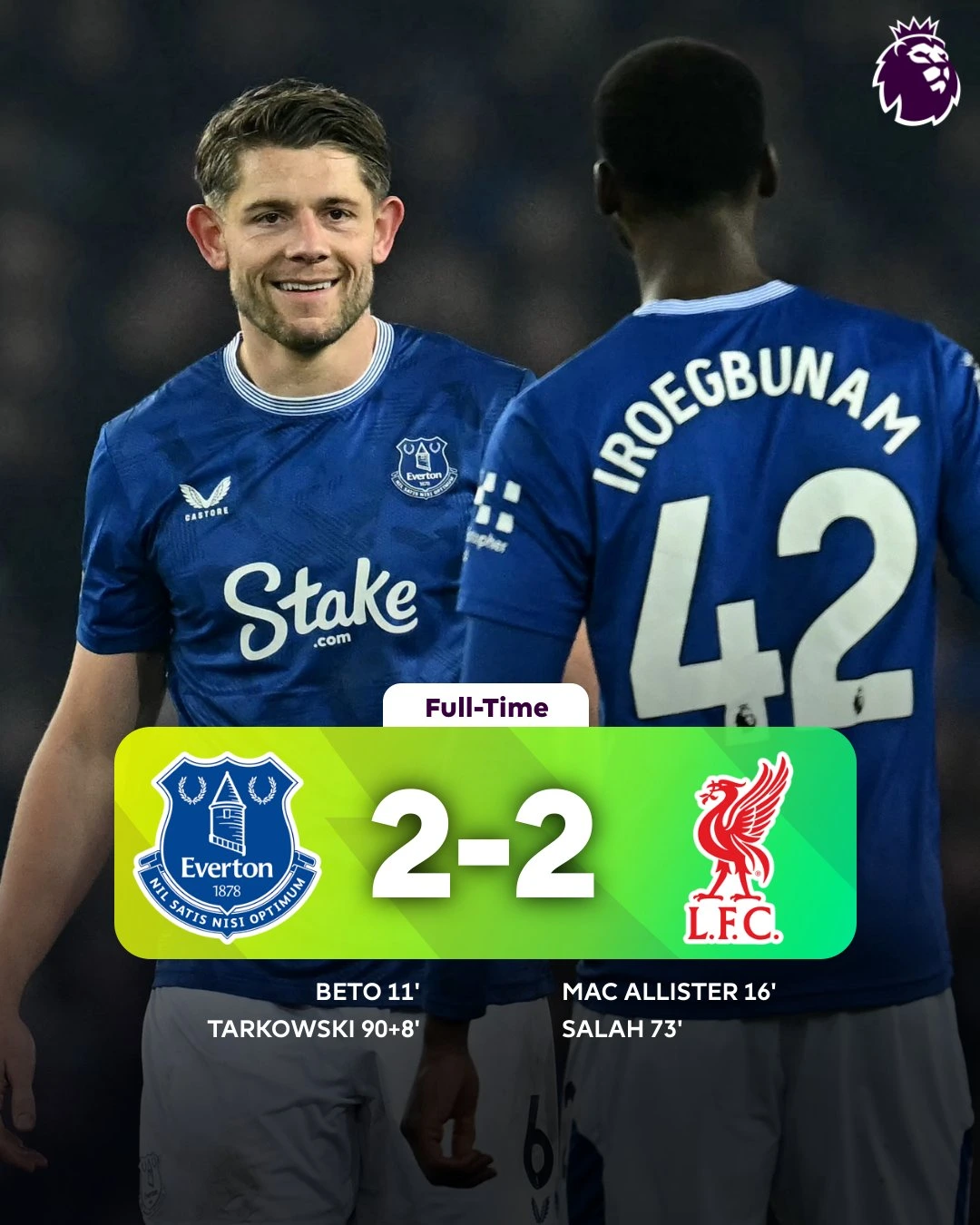 Everton - Liverpool 2-2 Premier League