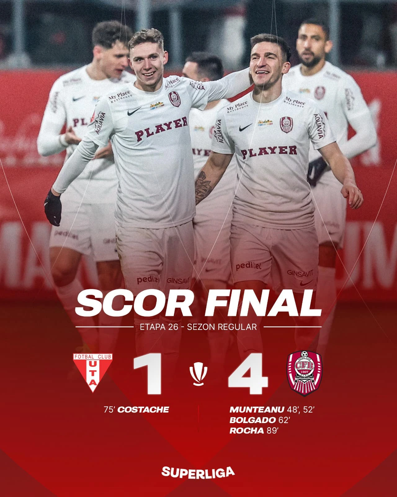 UTA Arad - CFR Cluj 1-4 etapa 26 Superliga