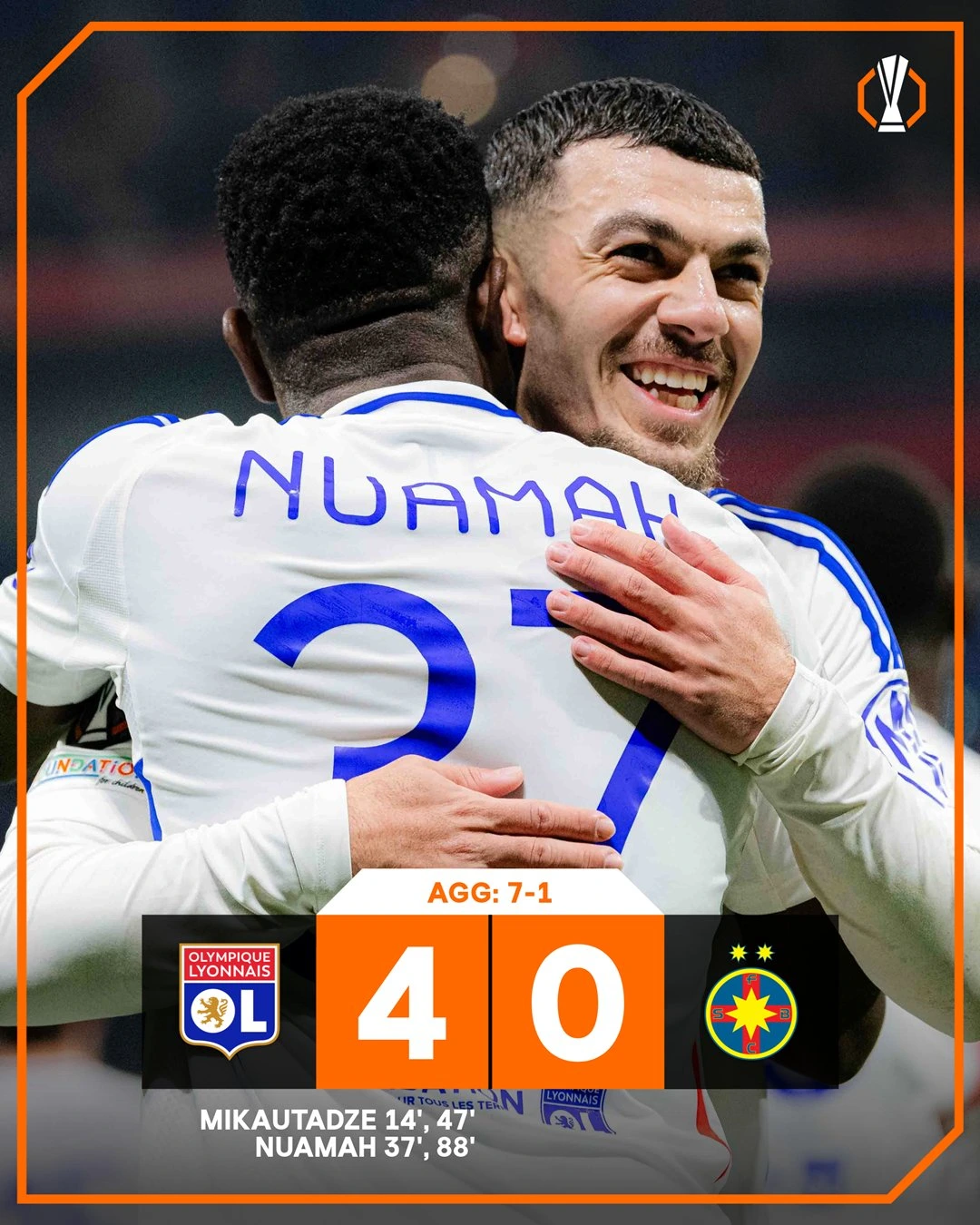 Lyon - FCSB 4-0 optimi de finala Europa League