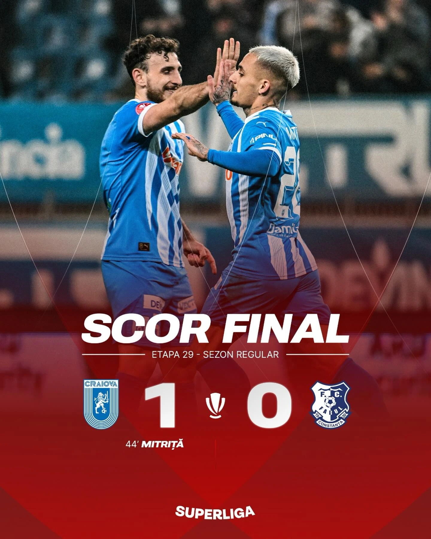 Universitatea Craiova - Farul Constanta 1-0 etapa 29 Superliga